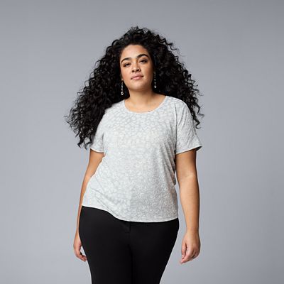 Plus Size Simply Vera Vera Wang Relaxed Core Tee