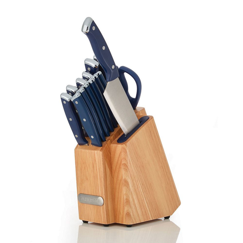 Farberware® Edgekeeper Triple Riveted 14-Piece Slim Knife Block Set with Built in Sharpener