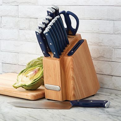 Farberware® Edgekeeper Triple Riveted 14-Piece Slim Knife Block Set with Built in Sharpener