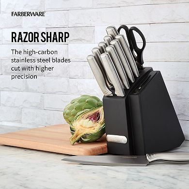 Farberware® Edgekeeper Stainless Steel 11-Piece Slim Knife Block Set with Built in Sharpener