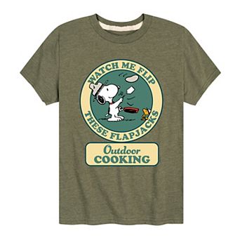Boys 8-20 Peanuts Outdoor Cooking Badge Graphic Tee