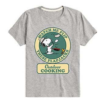Boys 8-20 Peanuts Outdoor Cooking Badge Graphic Tee