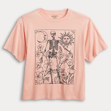 Juniors' Short Sleeve Cropped Graphic Tee