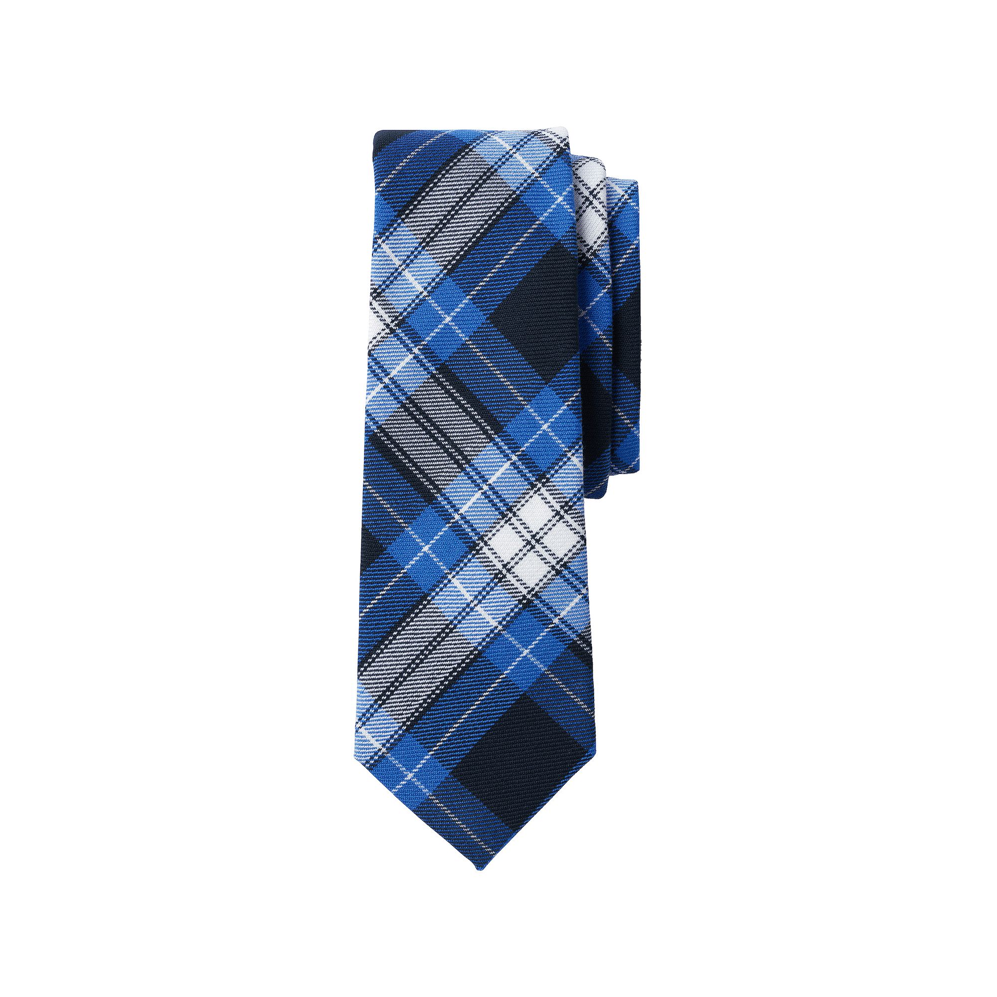 Kids Lands End School Uniform Plaid To Be Tied Tie, Clear Blue Plaid