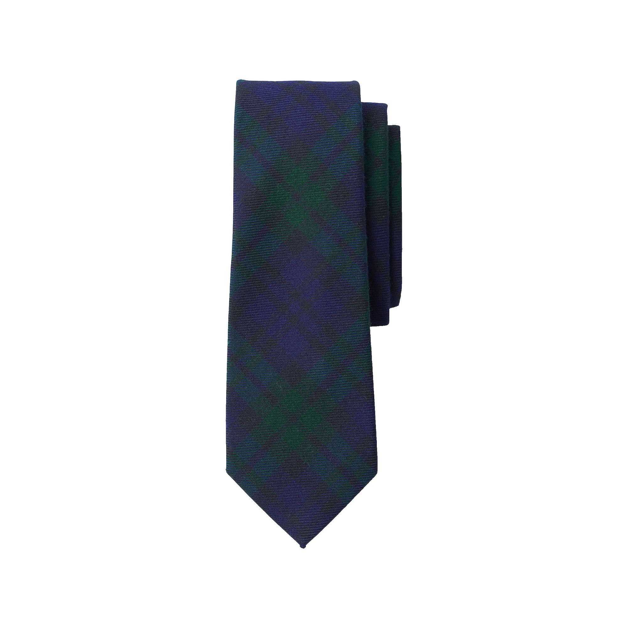 Kids Lands End School Uniform Plaid To Be Tied Tie, Navy Green Plaid