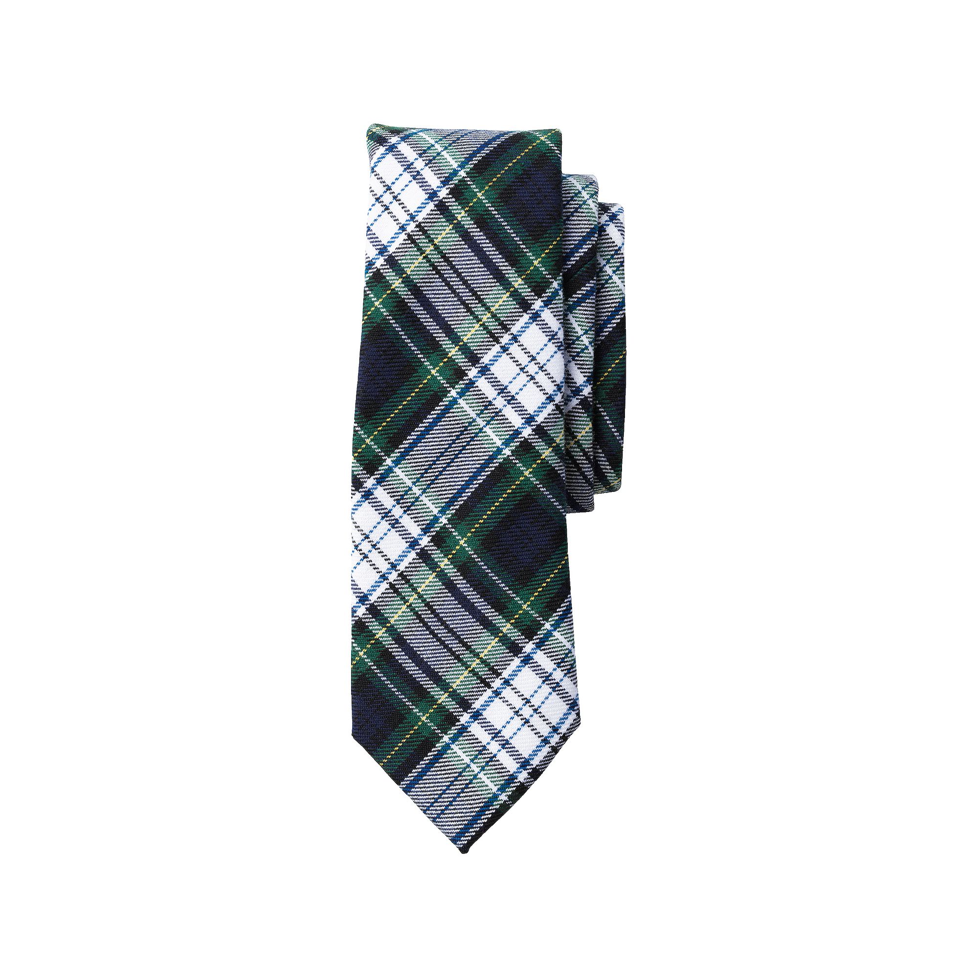 Kids Lands End School Uniform Plaid To Be Tied Tie, White Plaid