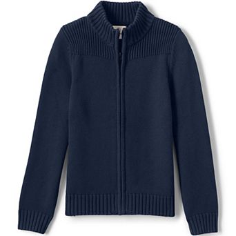Boys 2-20 Lands' End School Uniform Zip Front Cardigan Sweater