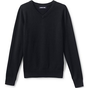 Boys' 4-20 Lands' End Fine Gauge V-Neck Sweater