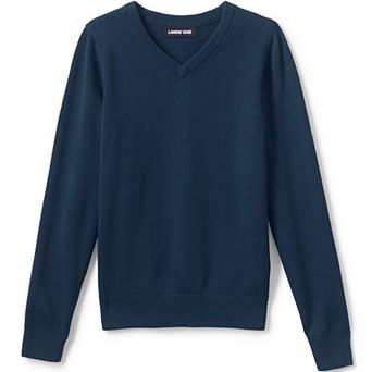 Boys' 4-20 Lands' End Fine Gauge V-Neck Sweater