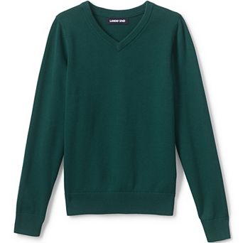 Boys' 4-20 Lands' End Fine Gauge V-Neck Sweater