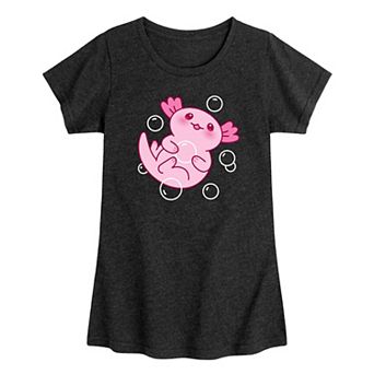 Girls Kawaii Axolotl Graphic Tee