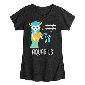 Girls Cute Aquarius Graphic Tee