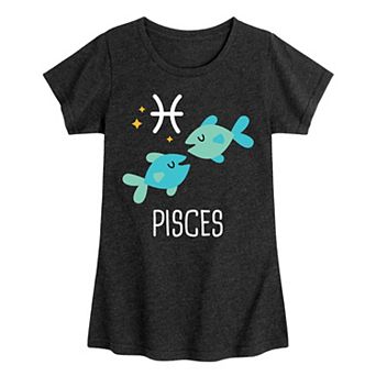 Girls Cute Pisces Graphic Tee