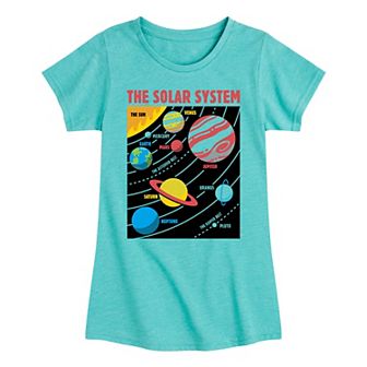 Girls Solar System Chart Graphic Tee