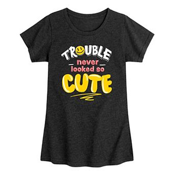 Girls 7-16 Trouble Never Looked So Cute Graphic Tee