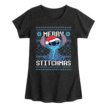 Disney's Lilo & Stitch Girls' Merry Stitchmas Graphic Tee