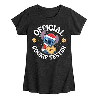 Disney's Lilo & Stitch Girls 7-16 Official Cookie Tester Christmas Graphic Tee