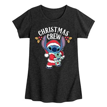 Disney's Lilo & Stitch Girls' Christmas Crew Graphic Tee