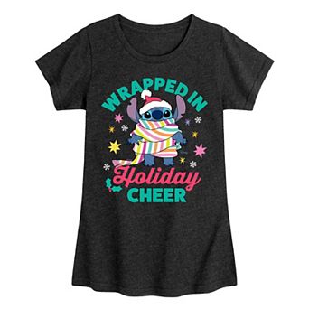 Disney's Lilo & Stitch Girls 7-16 Wrapped In Holiday Cheer Graphic Tee