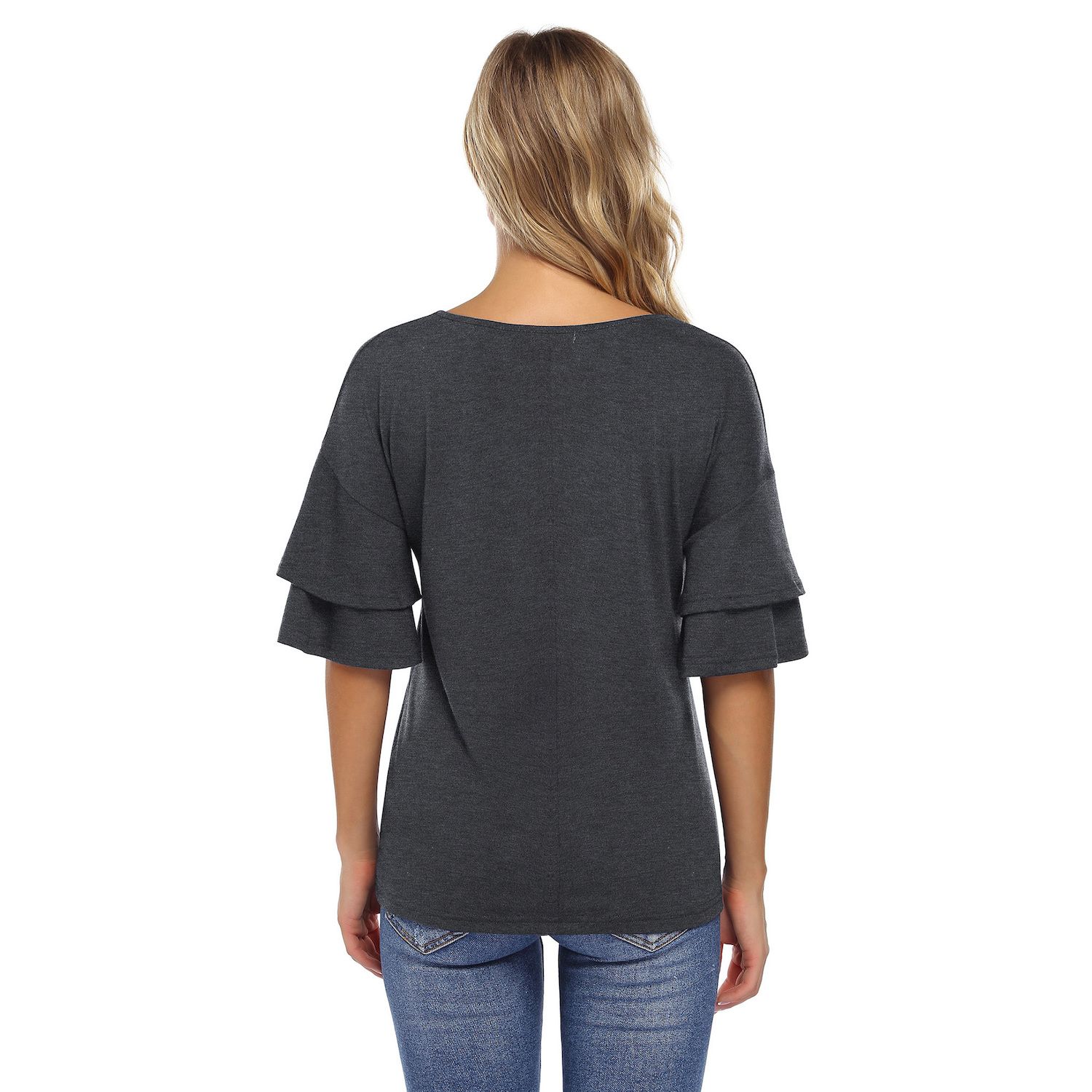 Women's Floral Print Tunic Top - Loose Fit 3/4 Sleeve Blouse For Summer Comfort