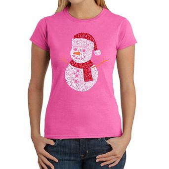 Christmas Snowman - Women's Word Art T-Shirt