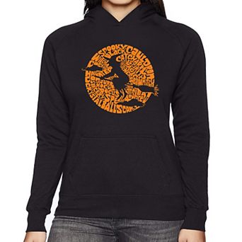 Women's Word Art Hooded Sweatshirt - Spooky Witch