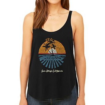 Cities In San Diego - Women's Word Art Flowy Tank Top