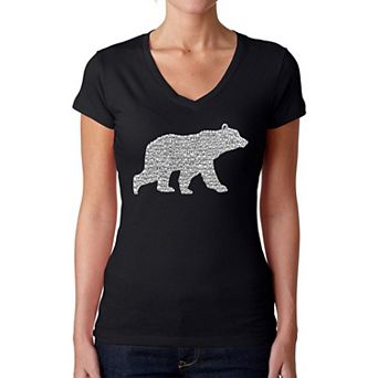 Mama Bear - Women's Word Art V-Neck T-Shirt