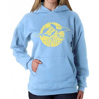 Women's Word Art Hooded Sweatshirt - Halloween Bats