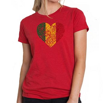 One Love Heart - Women's Premium Blend Word Art T-shirt