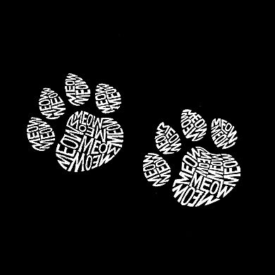 Women's Word Art T-Shirt - Meow Cat Prints