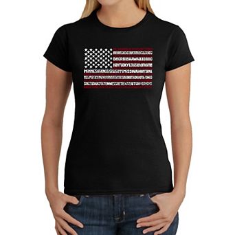 50 States American Flag - Women's Word Art T-Shirt