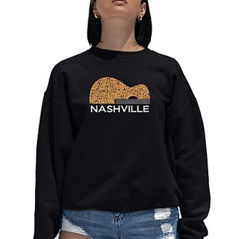 Nashville Guitar - Women's Word Art Crewneck Sweatshirt