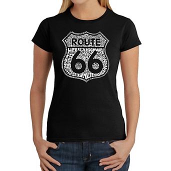 Route 66 - Life is a Highway - Women's Word Art T-Shirt