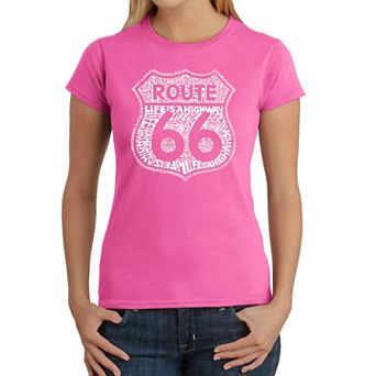 Route 66 - Life is a Highway - Women's Word Art T-Shirt