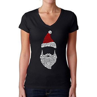 Santa Claus - Women's Word Art V-Neck T-Shirt