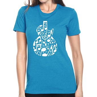 Music Notes Guitar - Women's Premium Blend Word Art T-Shirt