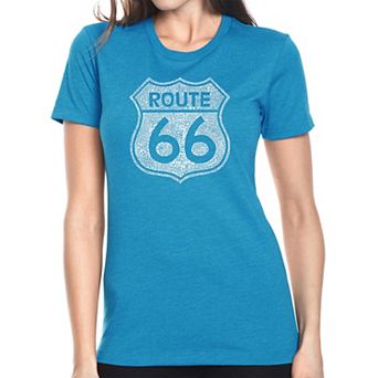 Cities Along The Legendary Route 66 - Womens Premium Blend Word Art T-Shirt