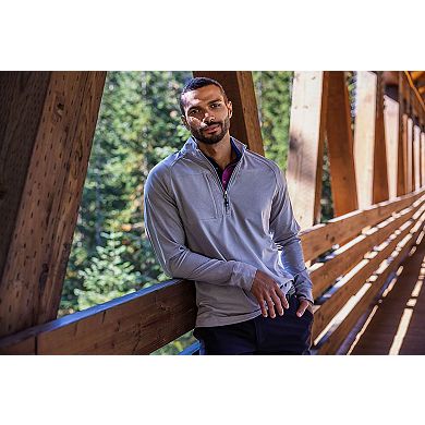 Cutter & Buck Adapt Eco Knit Heather Mens Quarter Zip Pullover