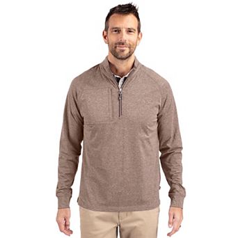 Cutter & Buck Adapt Eco Knit Heather Mens Quarter Zip Pullover
