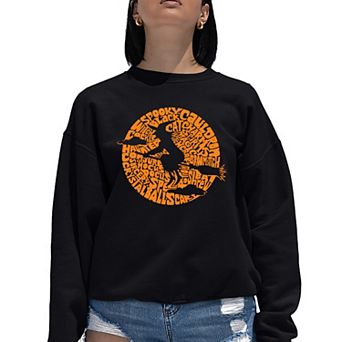 Women's Word Art Crewneck Sweatshirt - Spooky Witch