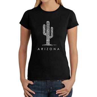 Women's Word Art T-Shirt - Arizona Cities