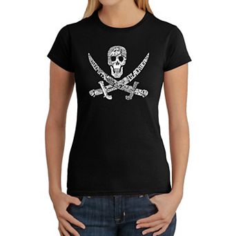 Pirate Captains, Ships And Imagery - Womens Word Art T-Shirt