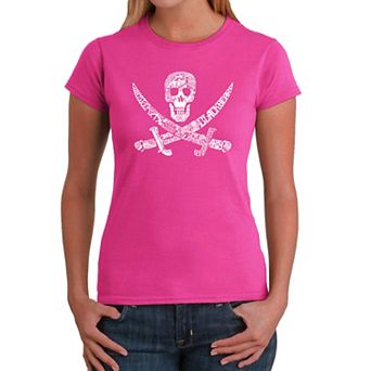 Pirate Captains, Ships And Imagery - Womens Word Art T-Shirt