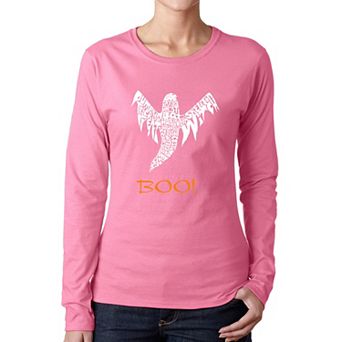 Halloween Ghost - Women's Word Art Long Sleeve T-Shirt