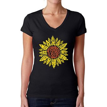 Sunflower - Women's Word Art V-Neck T-Shirt