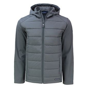 Cutter & Buck Evoke Hybrid Eco Softshell Recycled Full Zip Mens Big & Tall Hooded Jacket