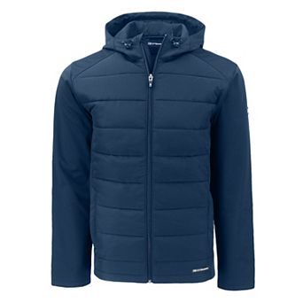 Cutter & Buck Evoke Hybrid Eco Softshell Recycled Full Zip Mens Big & Tall Hooded Jacket