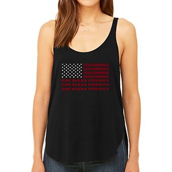 God Bless America - Women's Word Art Flowy Tank Top