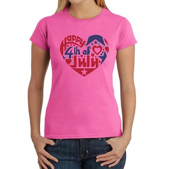 July 4th Heart - Women's Word Art T-Shirt